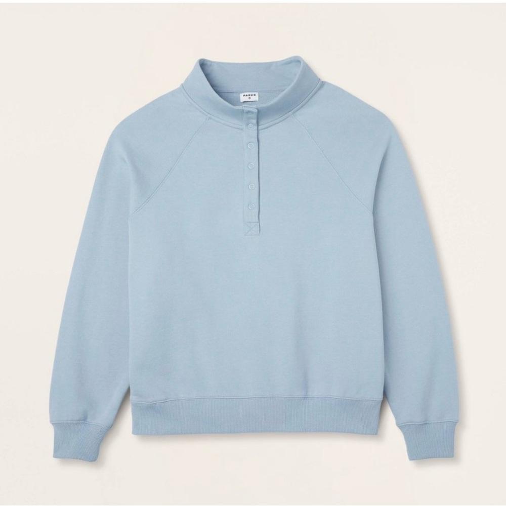 Parke Women's Light Blue Half-Placket Sweatshirt